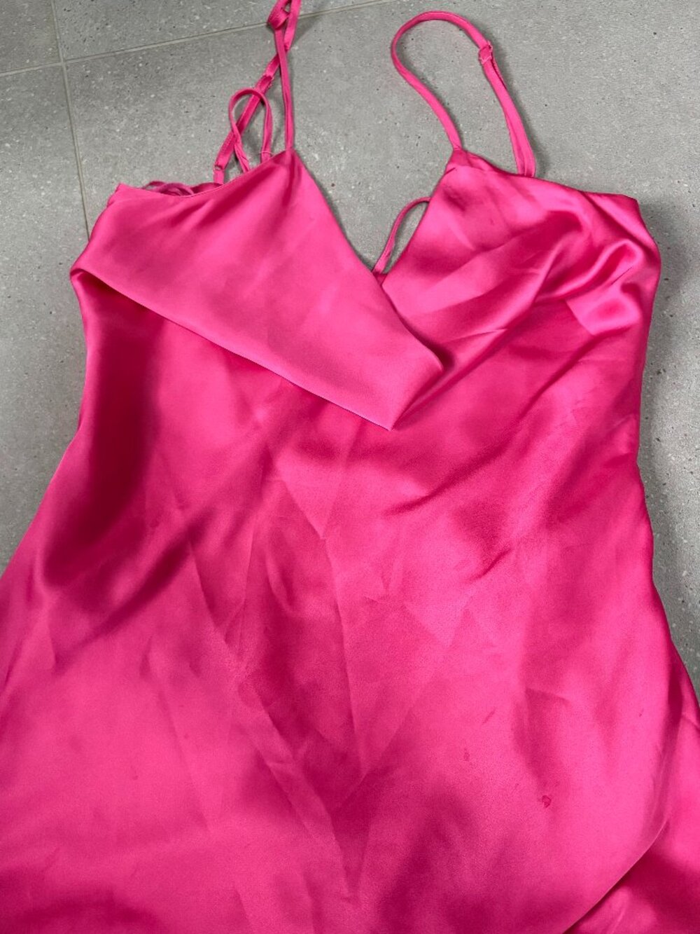 Garage Satin Slip Dress Hot Pink